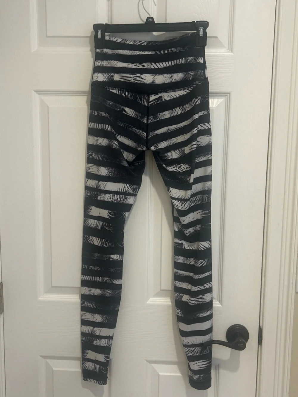 Vintage Lululemon Black & White Striped Leggings